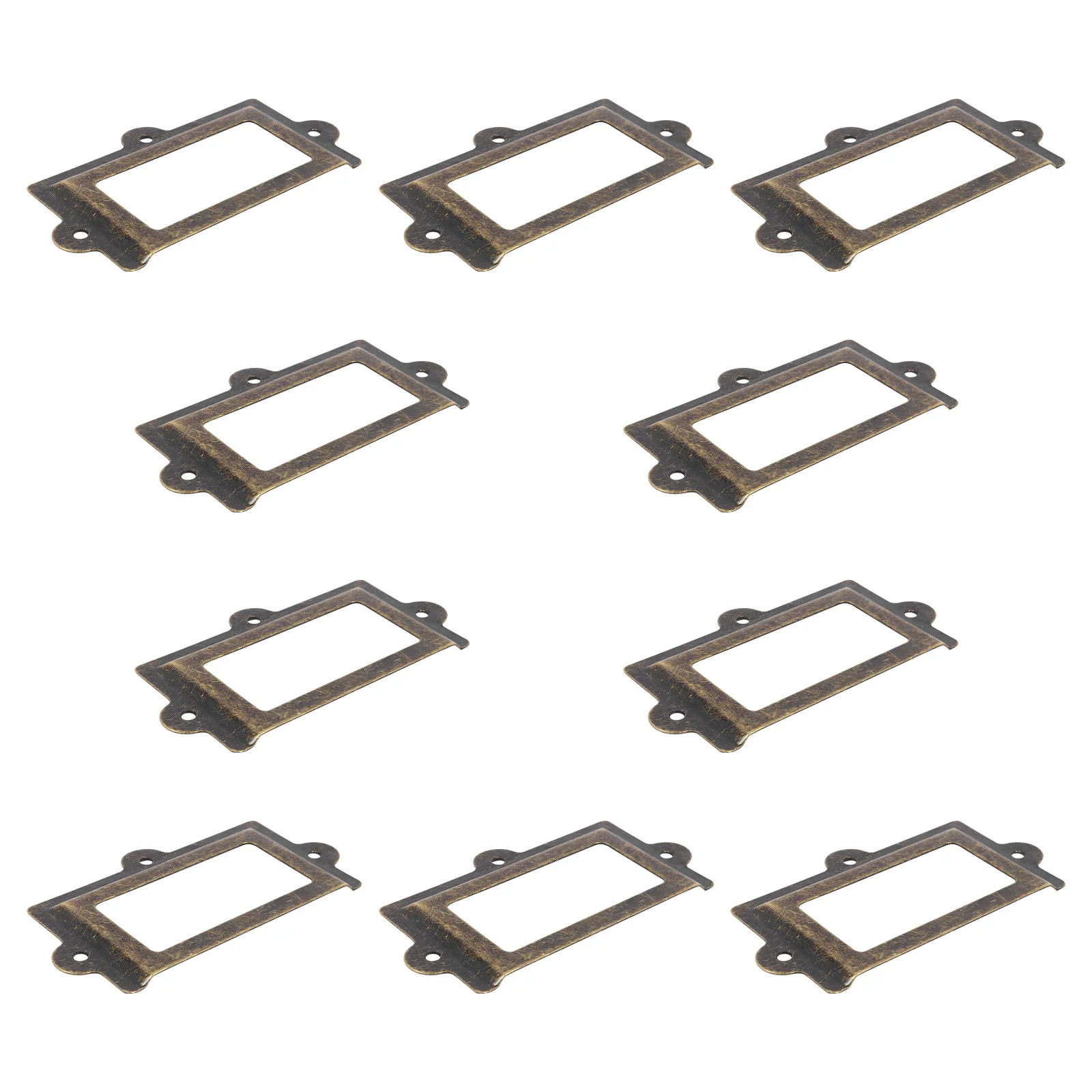 

10Pcs Safe and Firm Drawer Label Frames Practical Furniture Cabinet Labels Metal Label Pull Frame File Name Holder