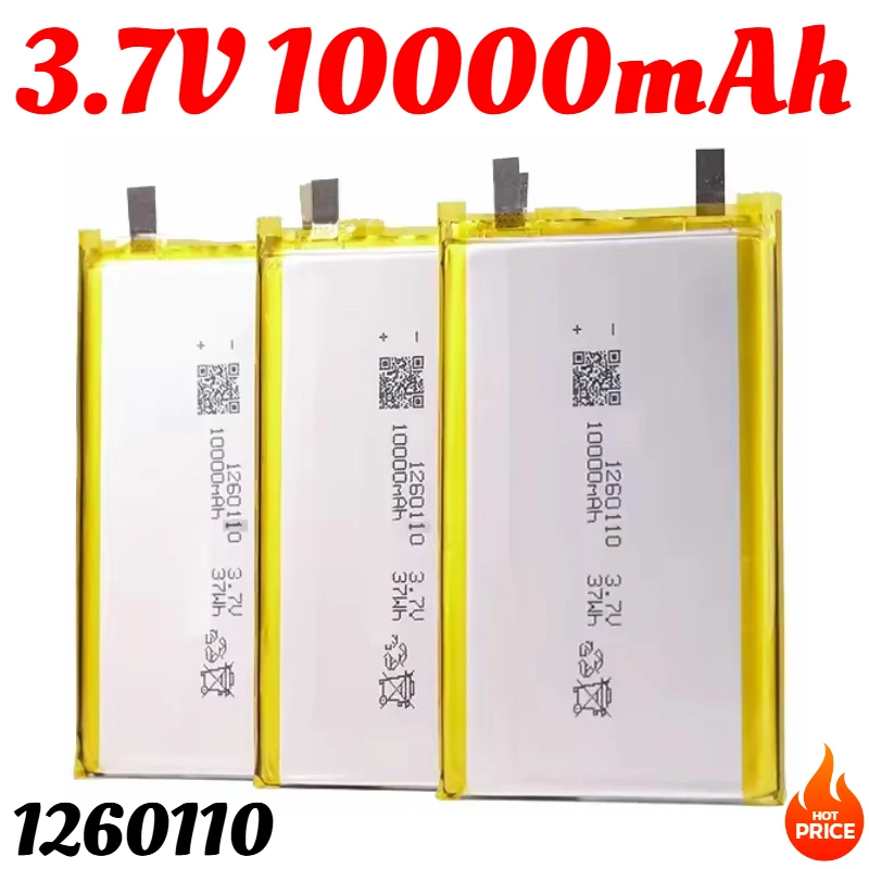 New 1260110 High Qulity 3.7V 10000mAh Rechargeable Polymer Batteries Lipo Li-Po for Toy Power Bank GPS Laptop Camping Lights Diy