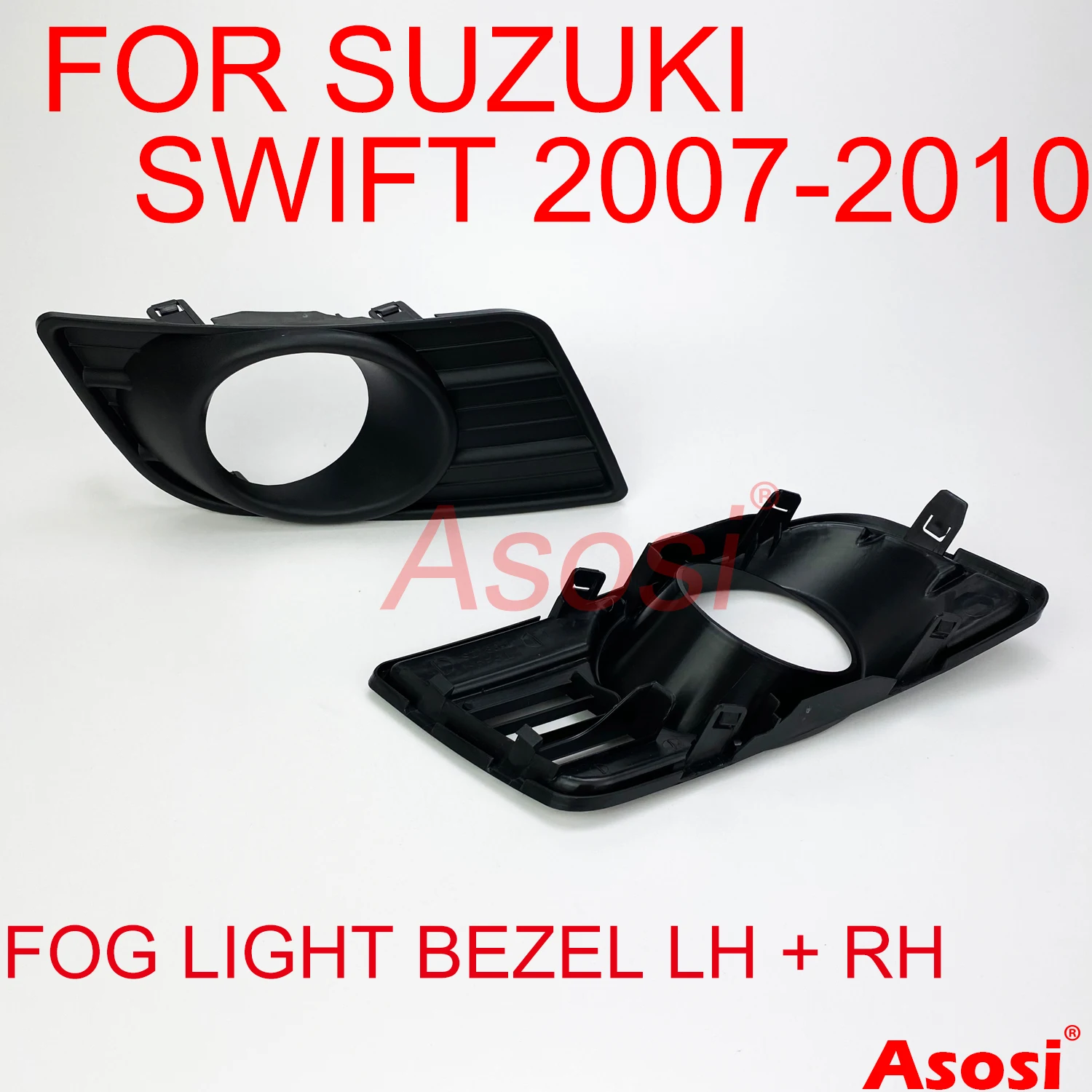 

Pair Of Front Bumper Fog Lights Bezel Frame Trim Cover For Suzuki Swift 2007 2008 2009 2010 Black Color Right + Left Side