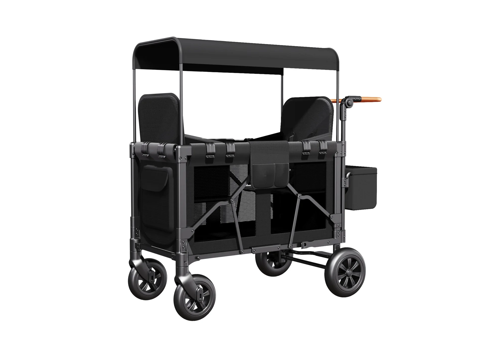 

Extra Large Collapsible Garden Cart Folding Wagon Utility Carts With Removable Canopy&Wheels Outdoor Camping Wagon Cart
