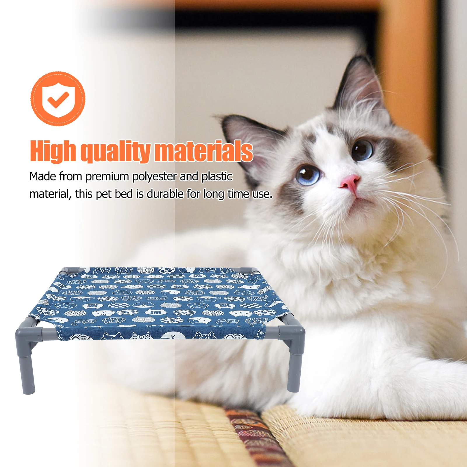 

Cat Bed Hammock Comfortable Detachable Polyester Nest for Kitten Small Pets Breathable Elevated Tent R om Color Easy