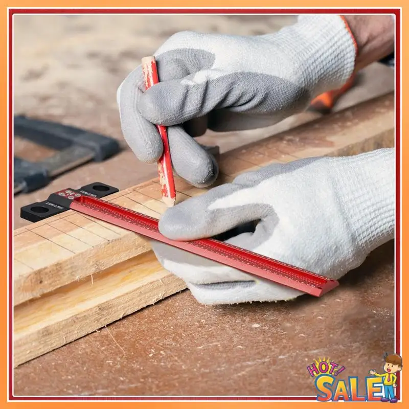 

AB68 Woodworking Scriber T Square Ruler 2 Inch 6 Inch Architect Ruler For Carpenter Work 2Piece
