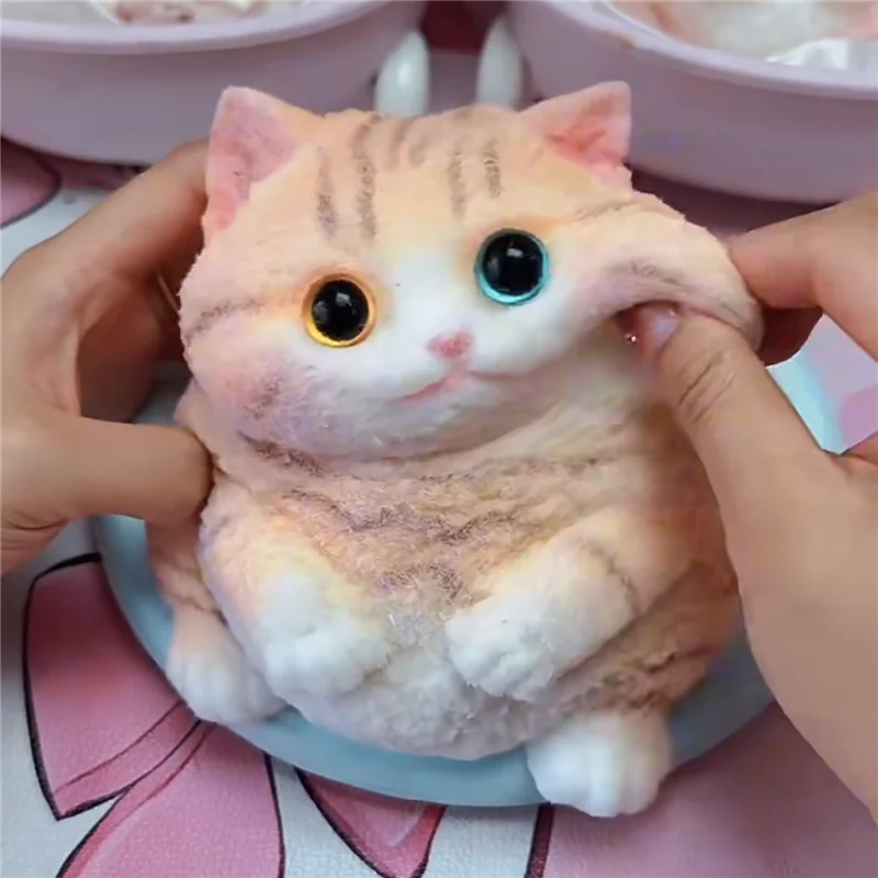 Jouet anti-stress en silicone souple Kawaii en forme de chat, idéal pour soulager l'anxiété, décoration de bureau, cadeau pour enfants et adultes