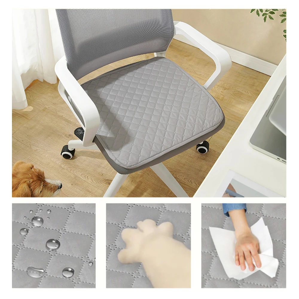 Square Polyester Non-Slip Office Chair Cushion, Waterproof Chair Pad, Seat Cushion in Common Use, Monochromatic, 45cm