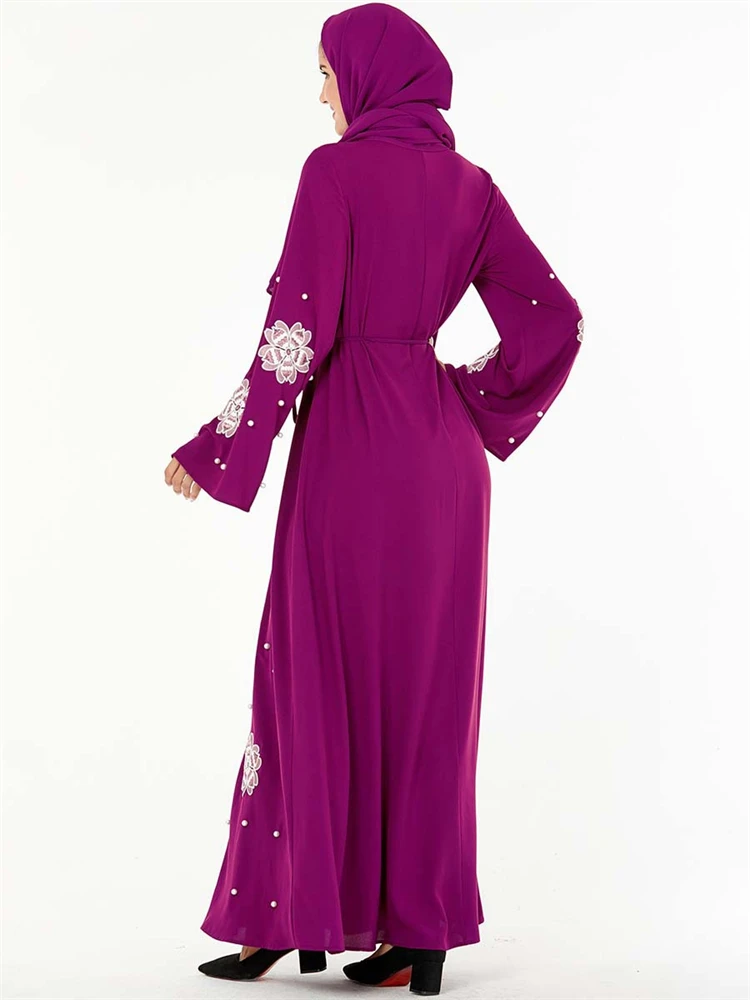 Ramadan Purple Abaya Damen Dubai Islam Prayer Clothes Women Muslim Dresses Kebaya Kaftan Robe Musulmane Caftan Marocain Femme