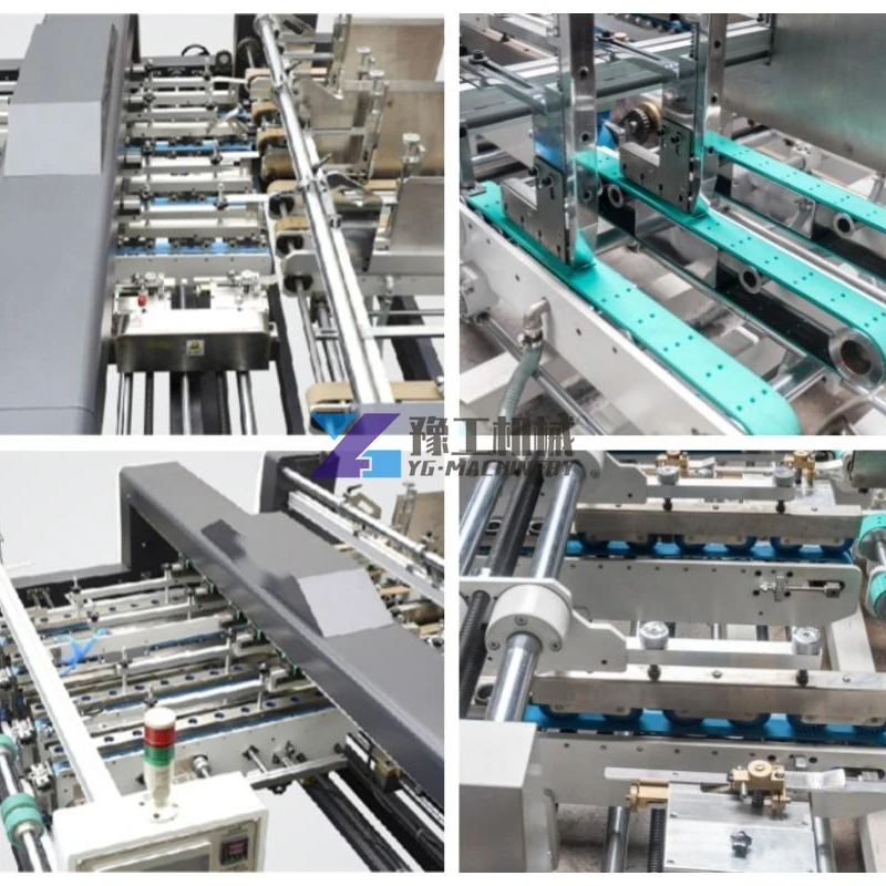 Manual Operate Semi-automatic Carton Box Folder Gluing 2 Pieces Factory