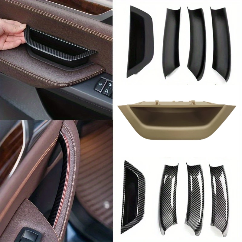 

For BMW X3 X4 F25 F26 2010 2011 2012 2013 2014 - 2017 Car Inner Door Handle Panel Pull Cover ABS Carbon Texture/Black/Beige