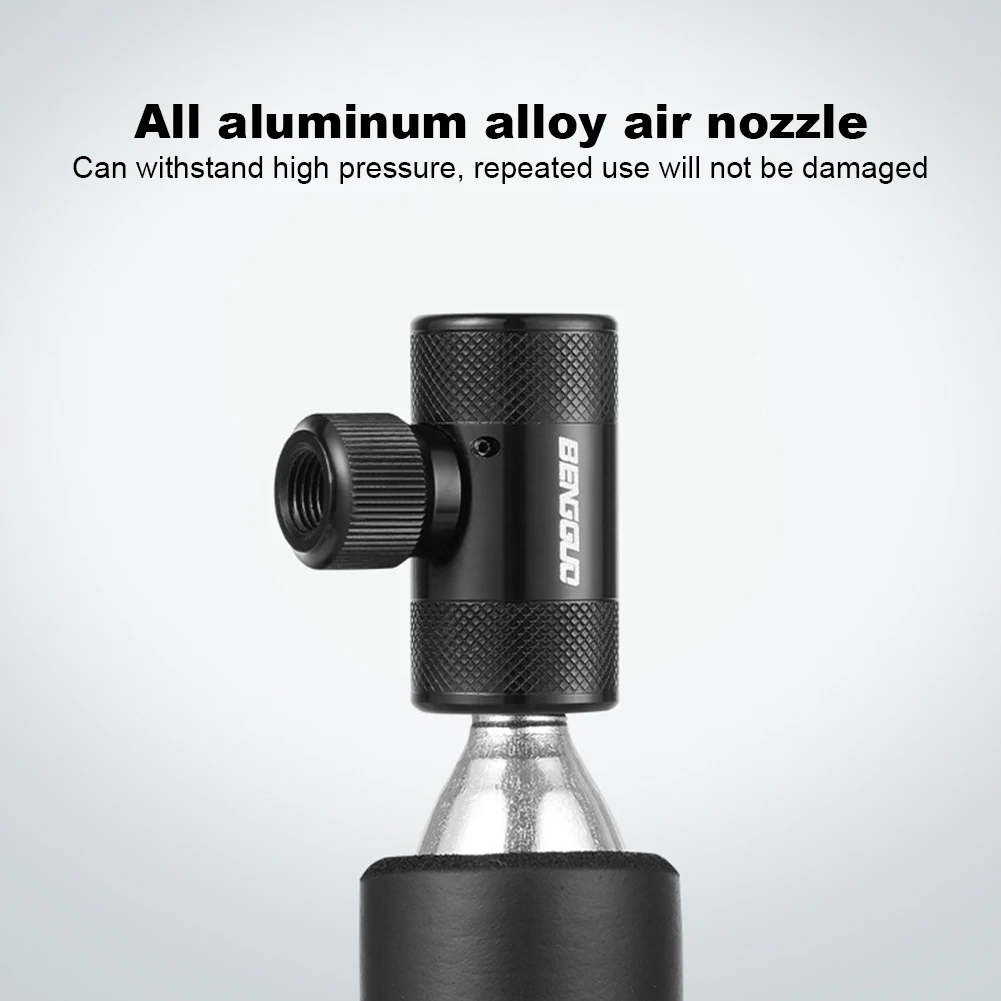 مضخة دراجة محمولة مع أكمام معزولة مضخة دراجة صغيرة شريدر وصمام منفاخ إطارات دراجة CO2 لدراجة الطريق الجبلية #4