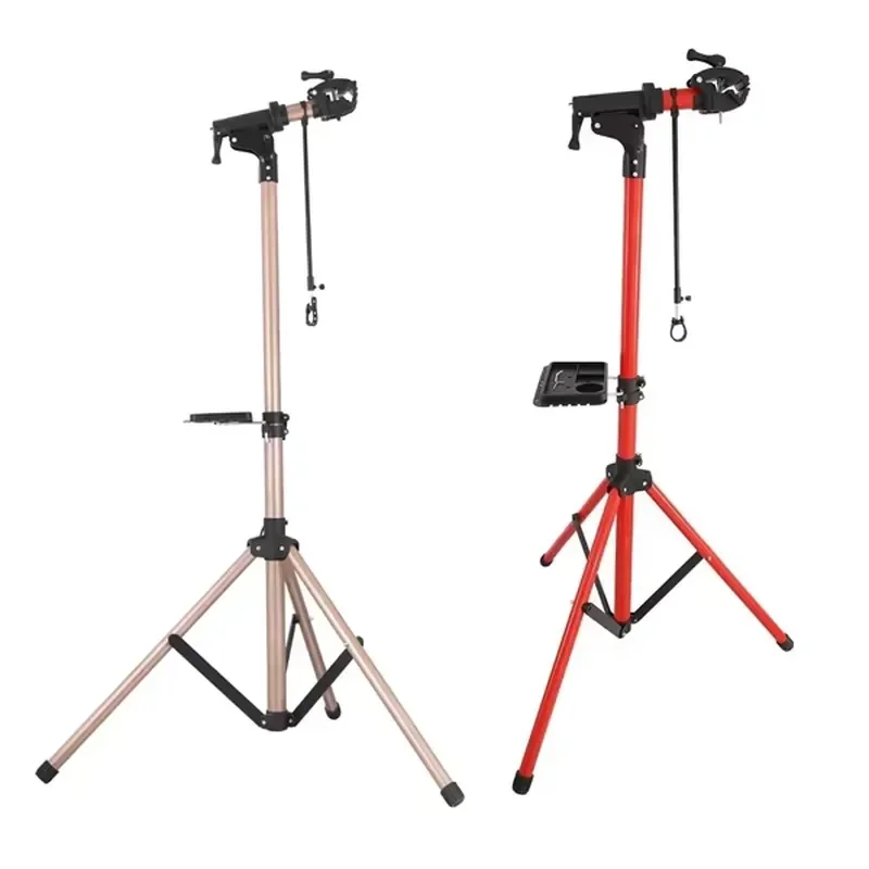 Adjustable Bicycle Repair Stand 360° Rot-ating Arm Foldable Legs & Magnetic Tool Tray