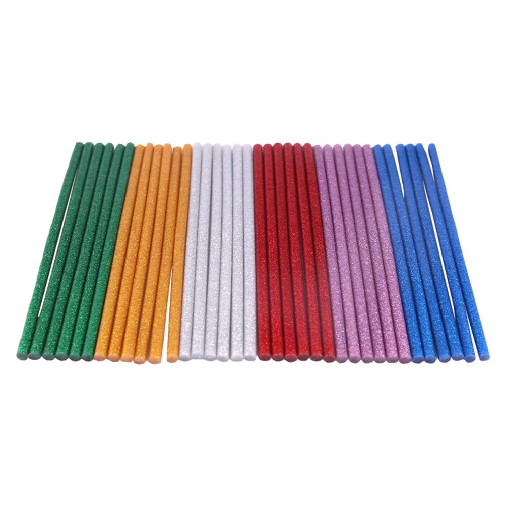 

60Pcs Flashing Hot Melt Sticks Colorful Glitter DIY Glue Sticks for Crafts Sealing Wood Fabric Glass Bonding
