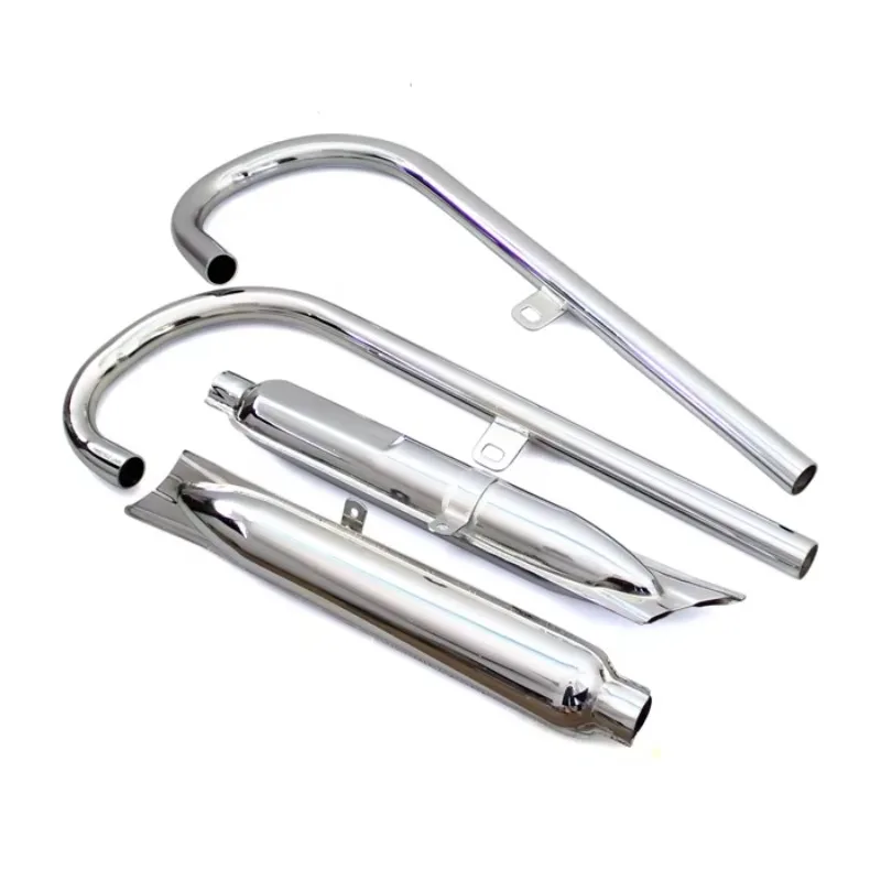 24HP Chrome Exhaust Muffler Pipe Assembly for  K750 M1 M72 R71 R12 CJ Dnepr MT12 Motorcycle Mufflers