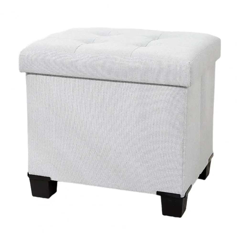 Foot Rest Stool With Storage Shoes Bench Fabric Storage Bin Box Ottomans Storage Bin Box Cotton Linen Large-Capacity 100KG Load