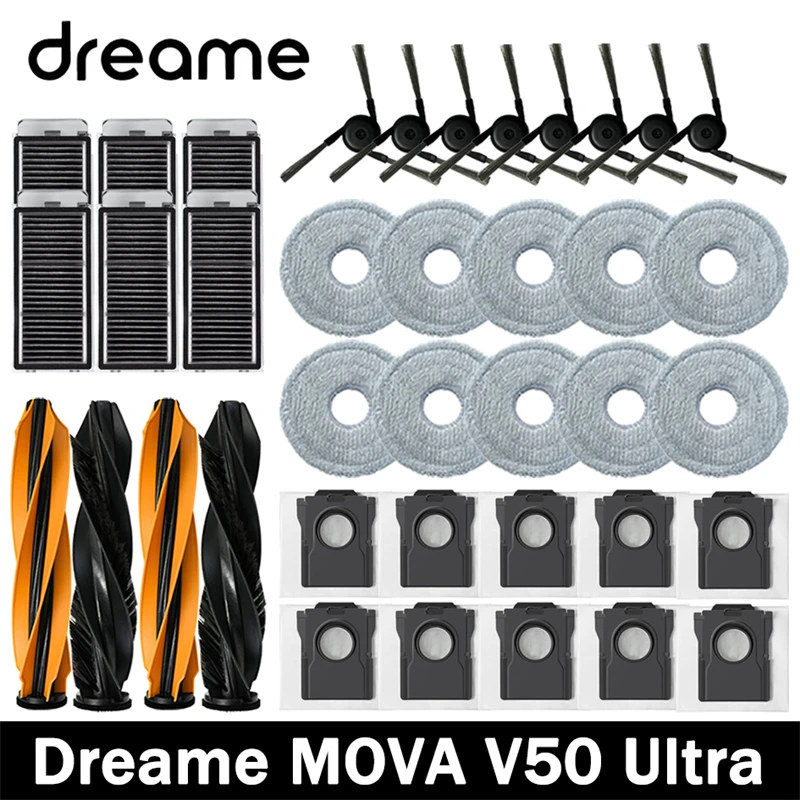 

Dreame MOVA V50 Ultra Robot Vacuum Cleaner Accessories Main Side Brush HEPA Filter Mop Cloths Dust Bag Spare Parts