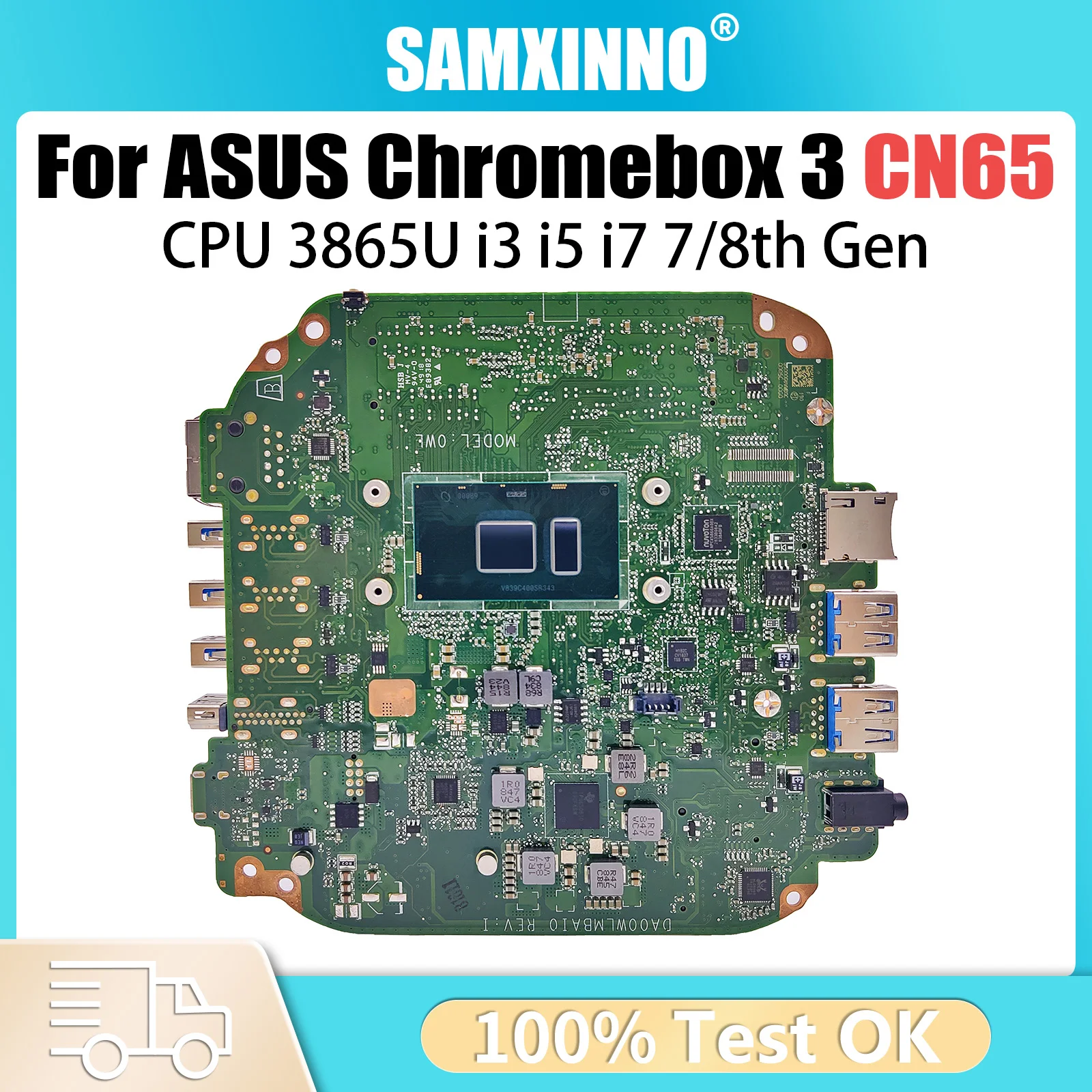 

Материнская плата для ноутбука ASUS Chromebox 3 DA00WLMBAI0 CN65 с процессором i3 i5 i7-7 8-го поколения, 100% тестирование VivoMini UN65H UN65