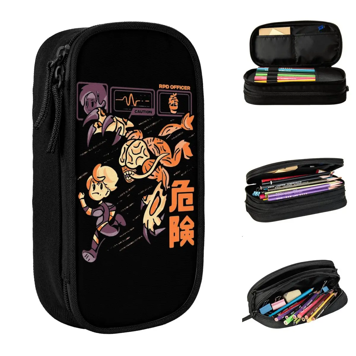 Residents Evils Pencil Cases New Leon Kennedy Pen Holder Bags Student Big Capacity Students School Zipper Pencil Pouch