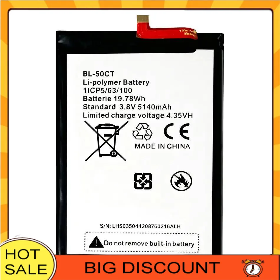 

BL-50CT Premium Replacement For Tecno L8 L8plus Mobile Phone Battery 5140Mah Long-Lasting