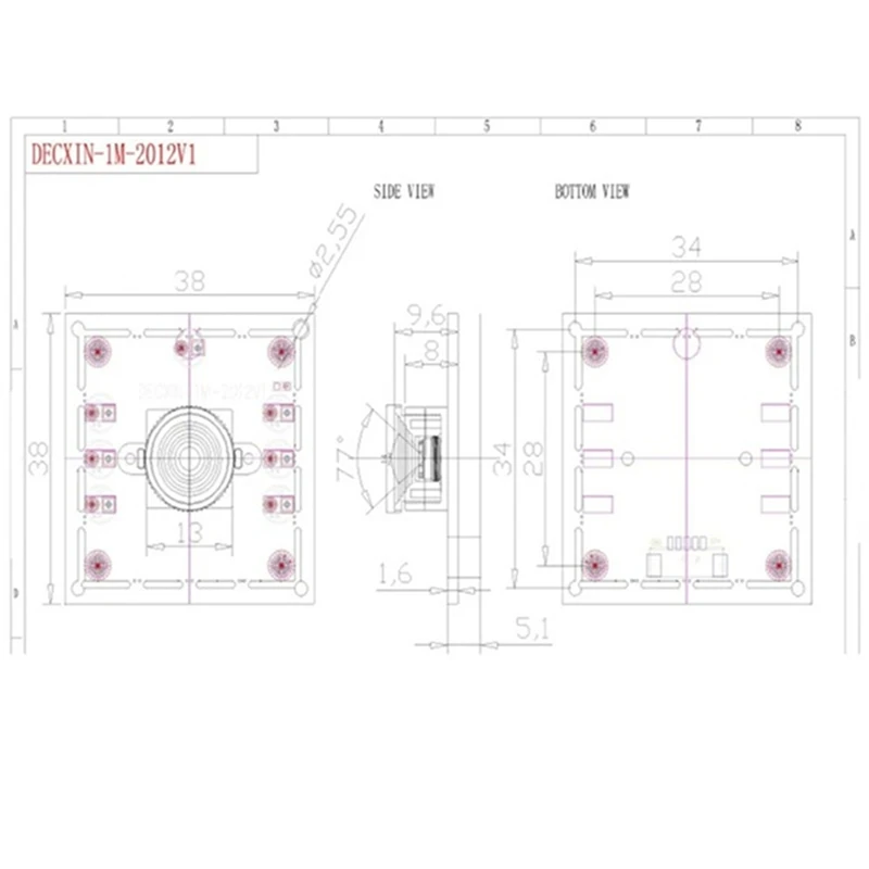 FFYY-5Pcs 100 Degree Camera Module 1MP OV9732 1280X720 USB Free Driver Manual Focus,With 3 Meter Cable For Winxp/7/8/10