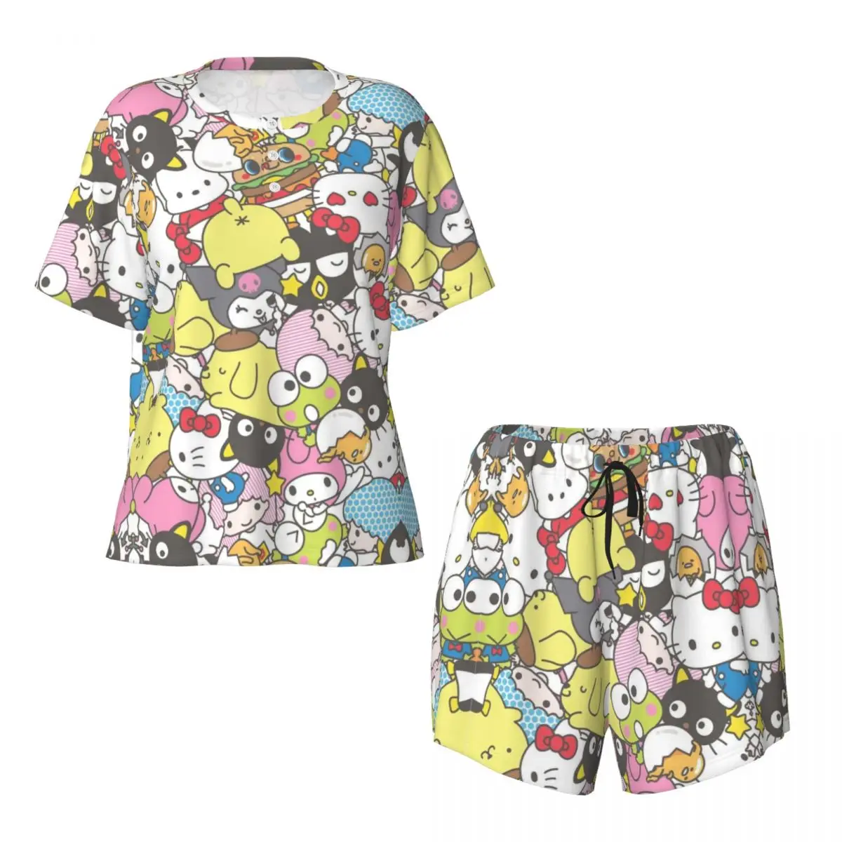 Hello Kitty New Summer Plus Size 4XL Pajamas Set for Women Nightwear