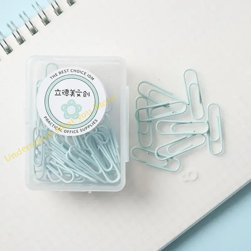 J60A Paper Clips Macaron Color 20/50 Pack Paper Clips 28mm / 50 mm Durable Rust Resistant PaperClips for Paperwork DIY