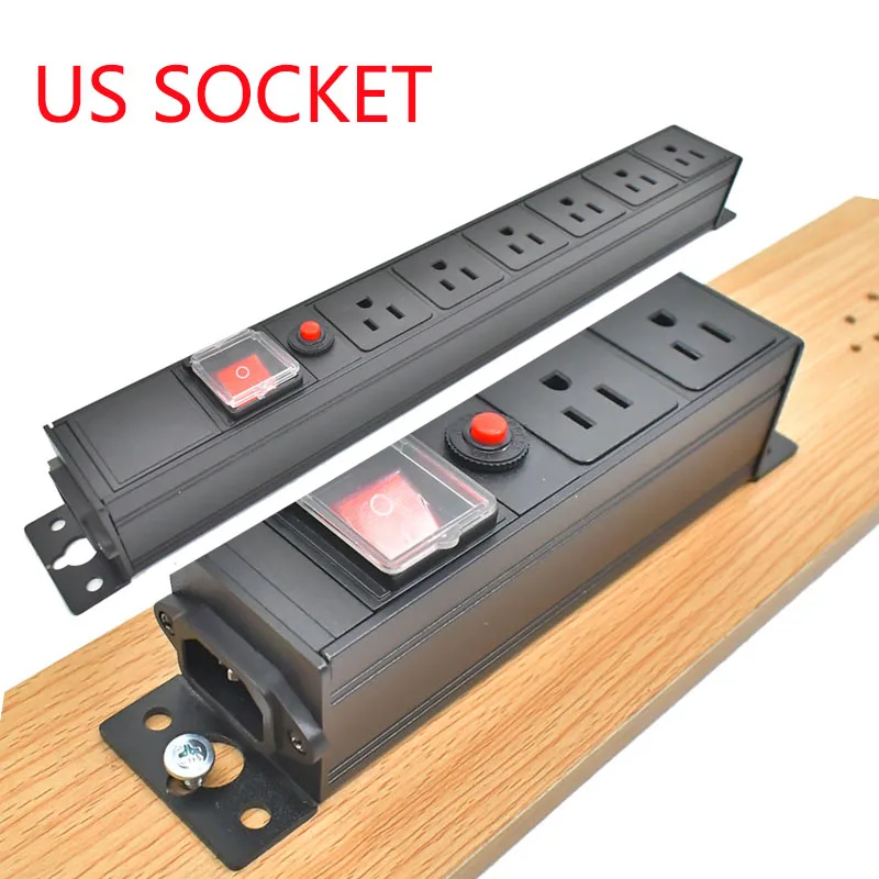 STRIDER RUI desktop   US socket PDU power strip network cabinet rack 1-10AC double break switch 16A 3500W overload protection