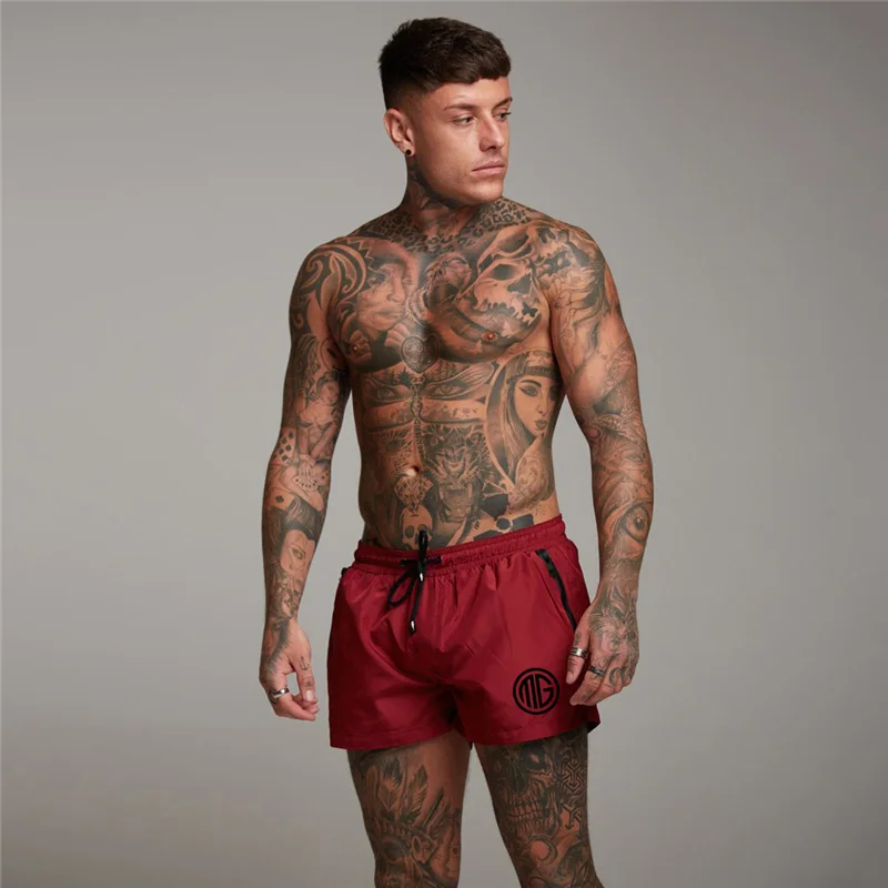 

Summer Ultra Thin Breathable Quick-dry Cool Compression Three Pants Gym Training Men Casual Outdoor Fashion Print Beach Shorts