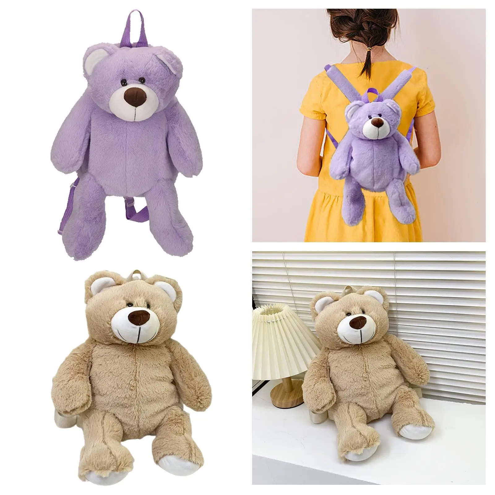 Mochila de oso de peluche para niñas, niños, estudiantes