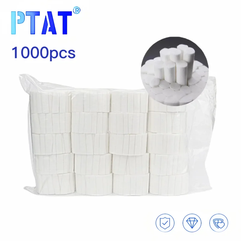 1000pcs/lot Disposable Dental Medical Surgical Cotton Rolls Tooth Gem High-purity Cotton Roll Dentist material Teeth Whitening