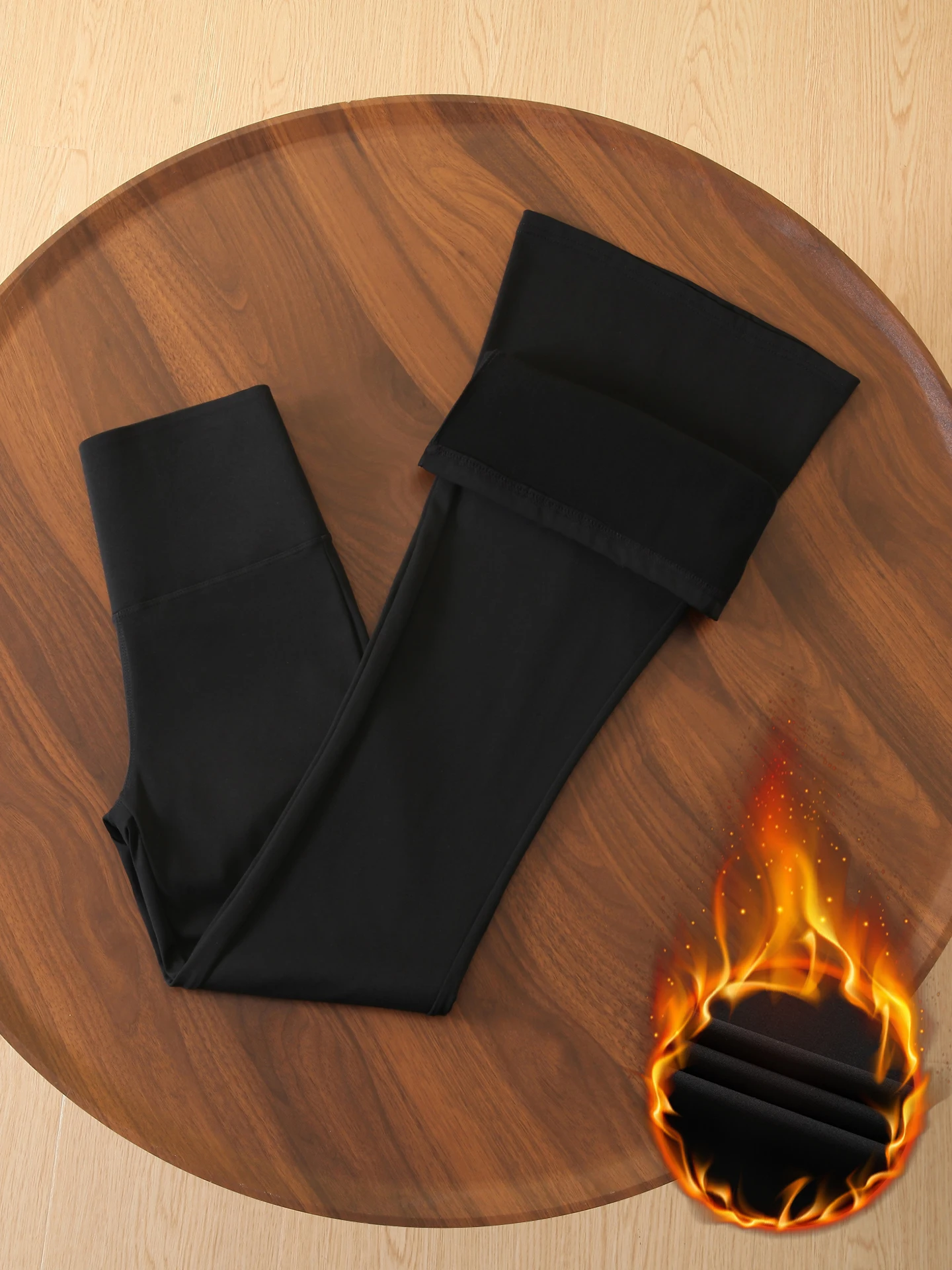 

High Waist Fce Lined Yoga Pants Women's Autumn Winter Bla Warm Trousers Casual Long Pants Zipper Closure Boting Pants