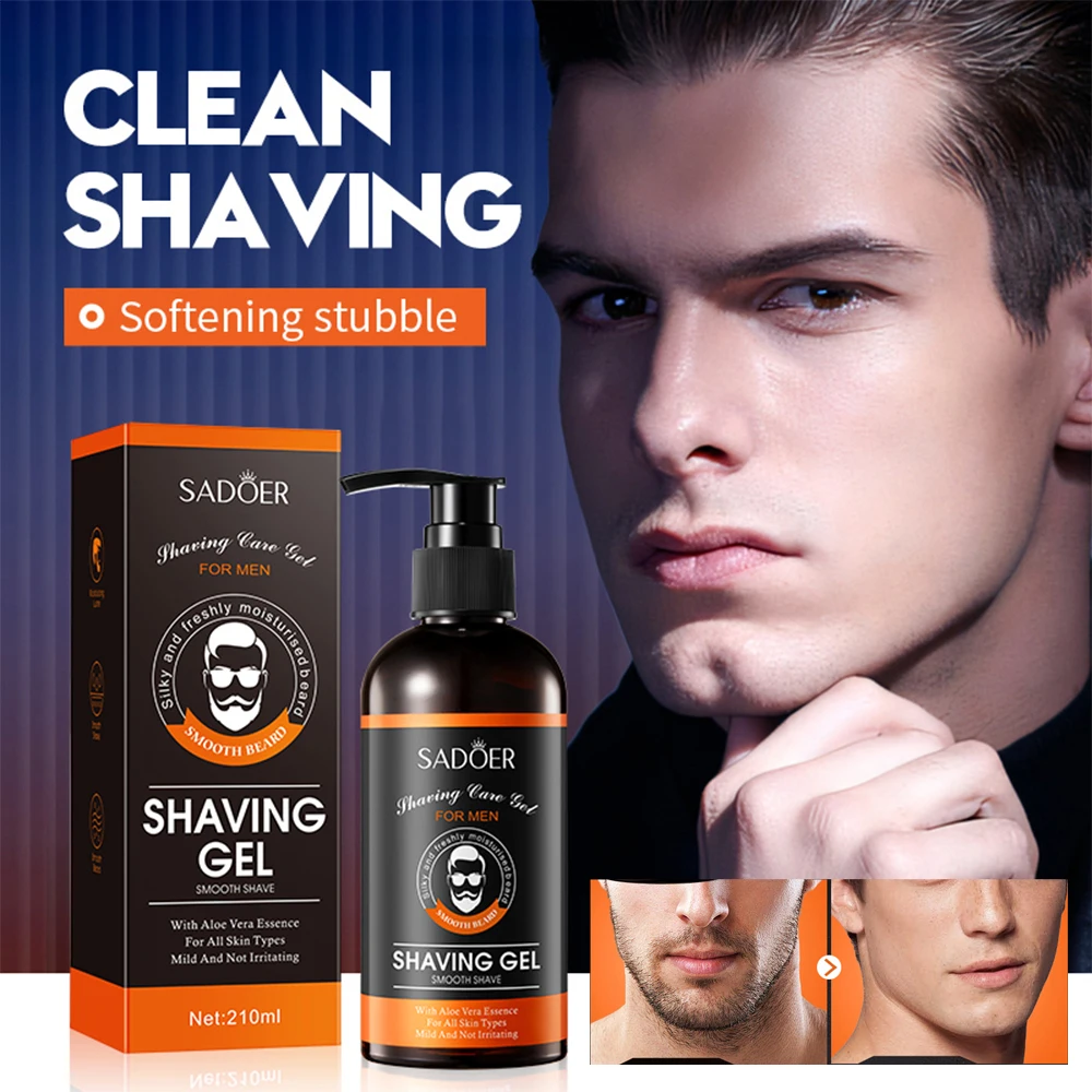 

210g Men's Shaving Gel Non-irritating Soften Sideburn Beard Shaving Cream Painless Clean Moisturiz Smooth Beard Care Shave Cream