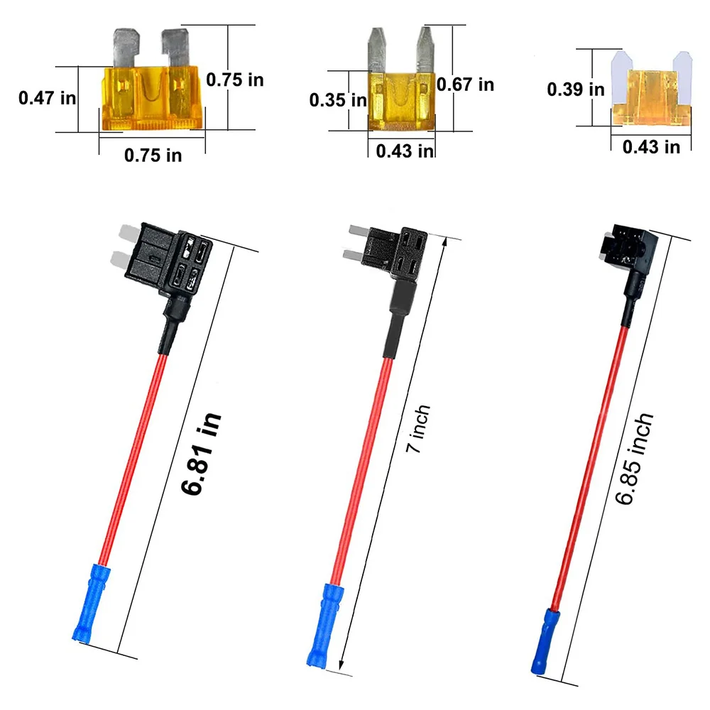 Professional 3 Types Add-A-Circuit Adapter & Fuse Kit - Fuse Tap Fuse Holder With Fuse For Cars Trucks Boats