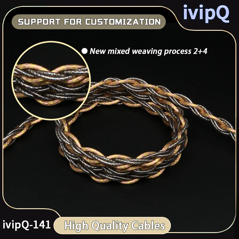 ivipQ 6 Core Golden Ratio Special Weaving Technology Earphone Cable MMCX 2Pin for N5005 MK4 Legacy2 Blessing3 Variations MK4 F1