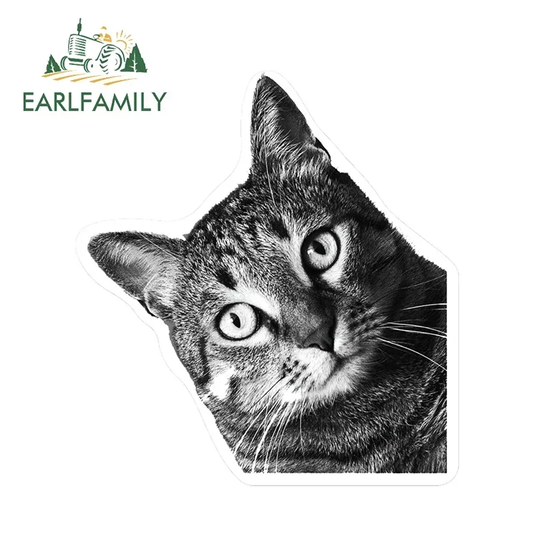 

EARLFAMILY 13cm x 12.2cm For Corner Peeping Cat Funny Car Stickers Creative Cartoon Decals Waterproof Decoration Vinyl Car Wrap