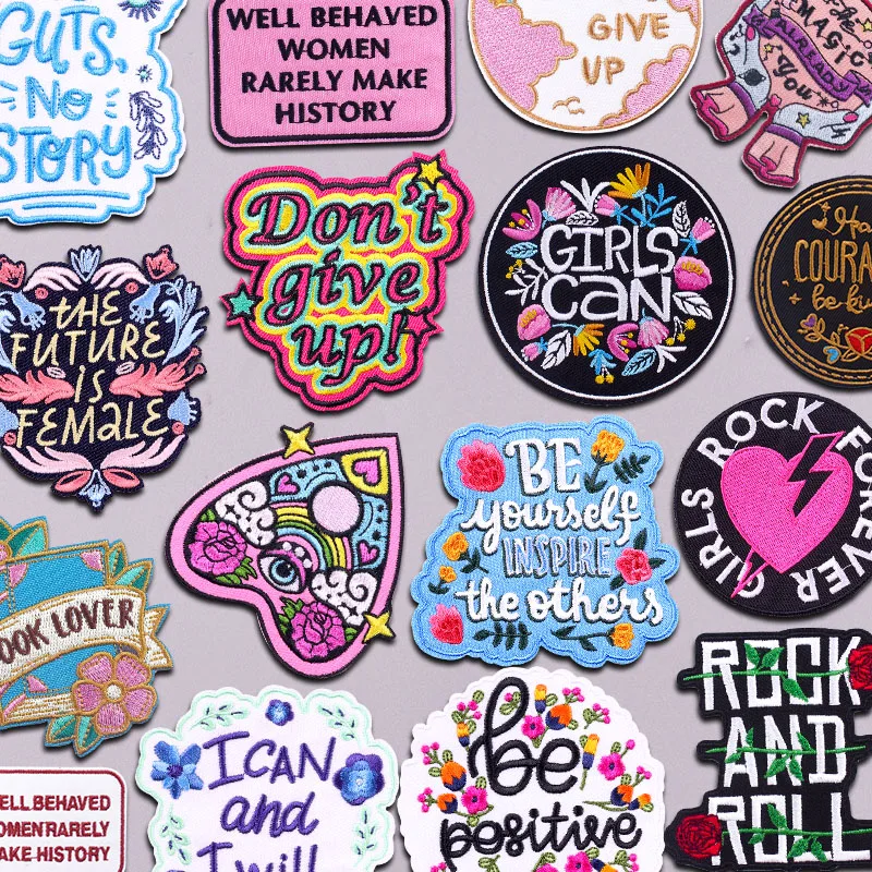 Blumenbrief bestickte Patches für Kleidung DIY Eisen auf Patches thermoadhäsive schmelzbare Patches auf Kleidung Aufkleber Applikation