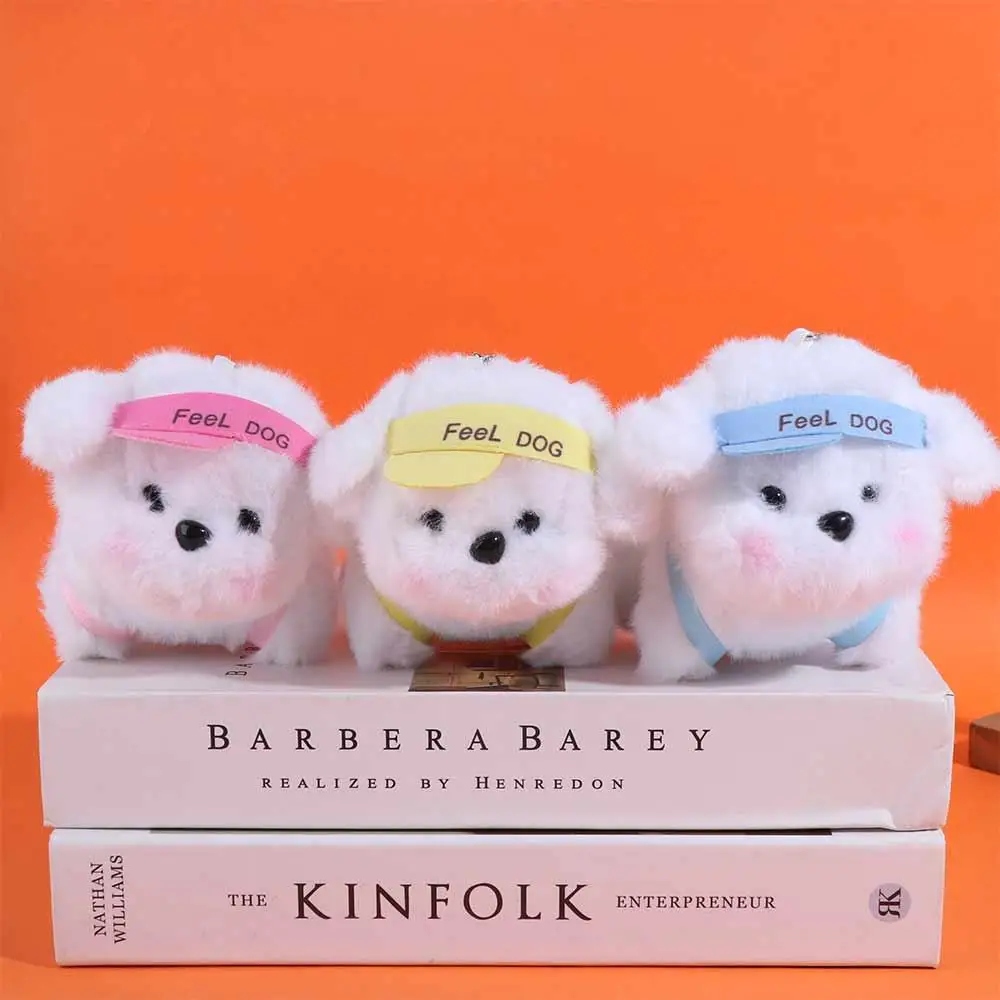Portachiavi per bambola di cucciolo di peluche in cotone PP Collezione di bambole di peluche Ciondolo di animali di peluche Portachiavi di peluche per cani con ciondoli morbidi