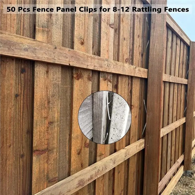 PZHI Stainless Steel Fence Panel Wedges 100Pcs Stop Rattling Garden Tool Accessories for Fence Clip