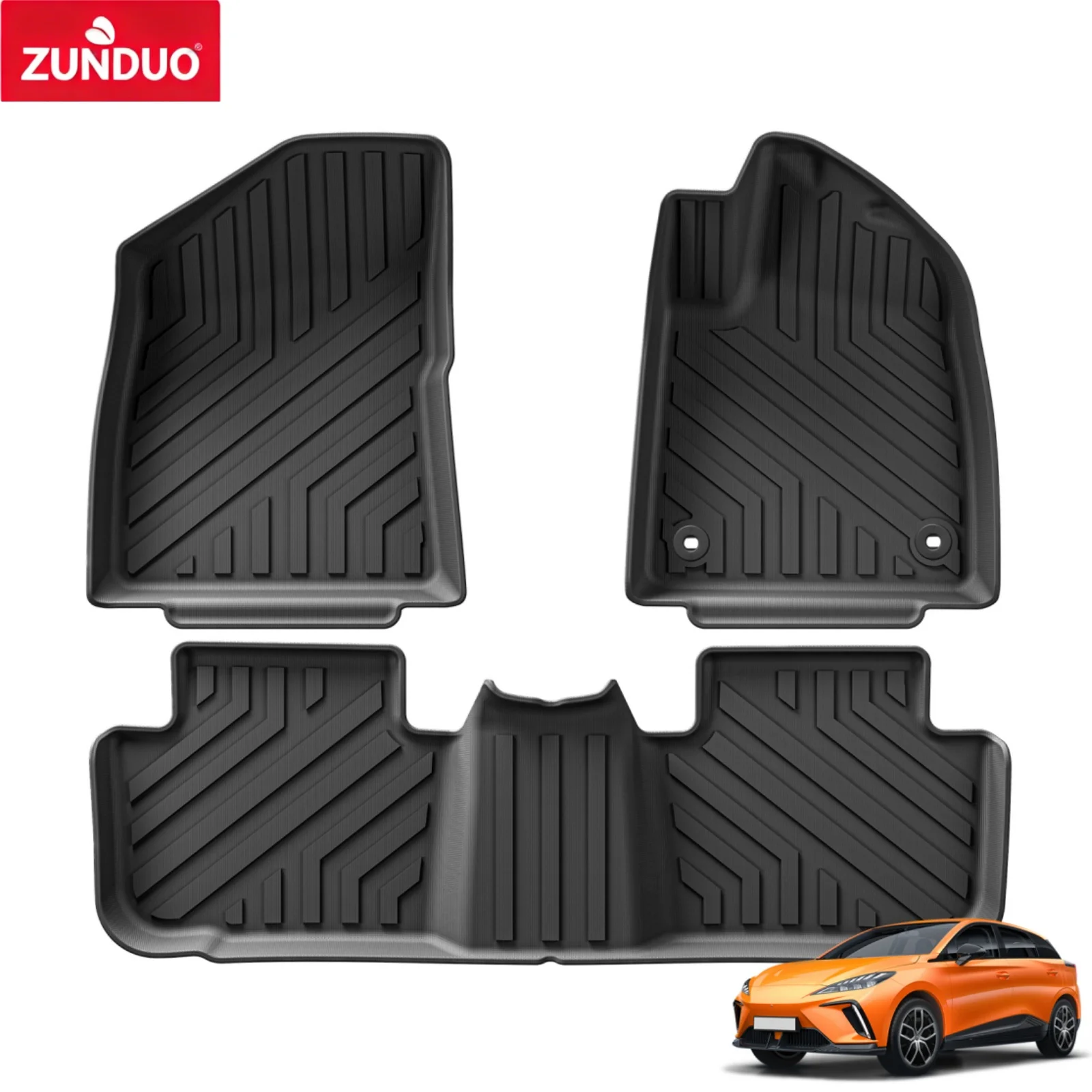 ZUNDUO Right Drive for MG4 EV 2022-2026 RHD TPE Car Floor Mats Trunk Pad TPE 3D Foot Mat Waterproof Accessories Black