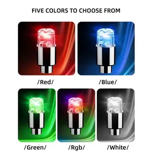 4x neon tire valve lid Durable Lights Vibrating Lights flashing wheel tire valve lids for car valve lids with motorcycle lights Main Sales Valve Moto Tire - №2