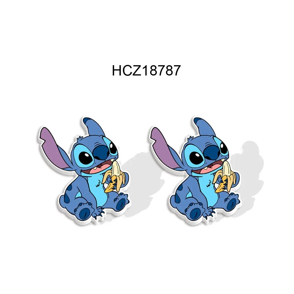 Disney Stitch Akrylowe kolczyki Nowe planarne akcesoria dla dziewczynek Kolorowe kolczyki Śliczna biżuteria