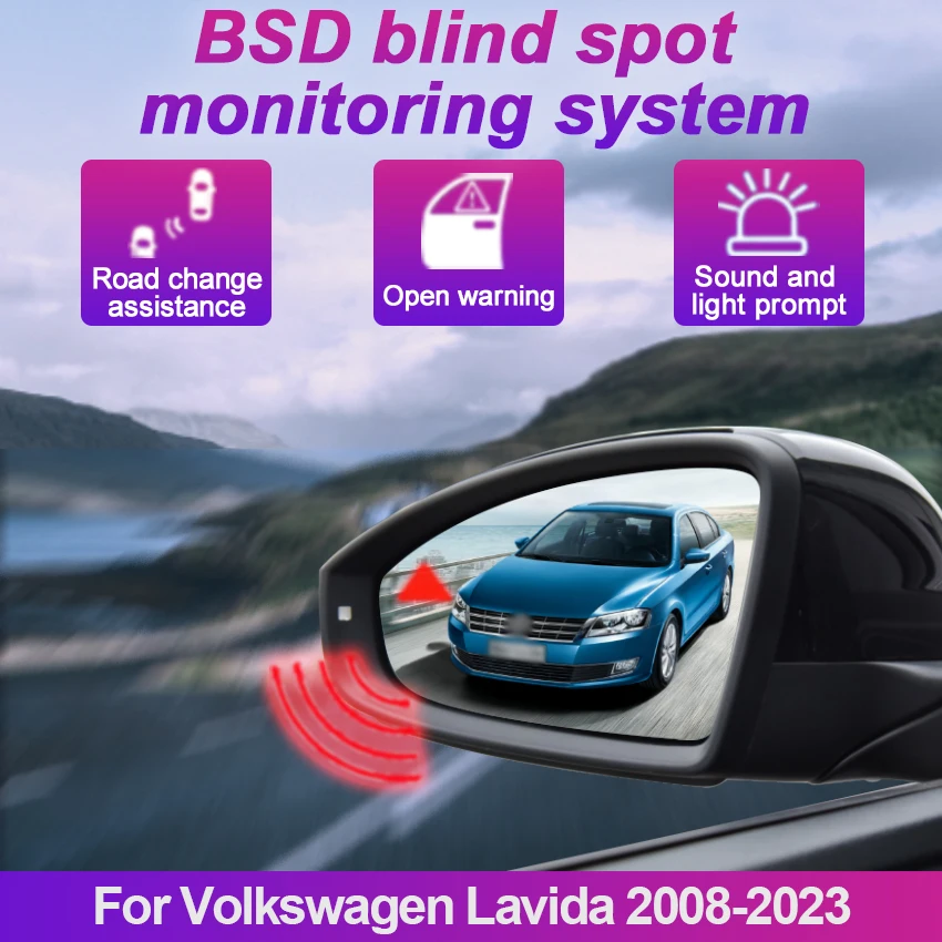 Car Blind Spot Detection System BSD BSA BSM Car Sensors Drive Rear Mirror Monitoring For Volkswagen Lavida 2008-2023