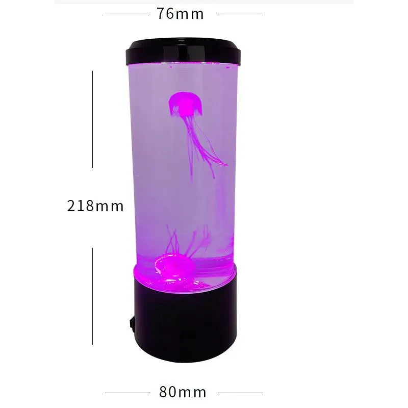 D2 Jellyfish Lamp Color-Changing LED 7 Colors Mood Aquarium Ocean Night Light Bedroom Desktop Decor Light Birthday Gift for Kids