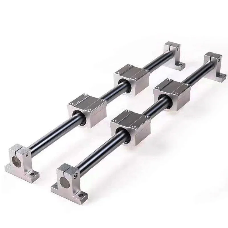 SC20 20mm Shaft Linear Rail Kit Optical Axis Rod L 600-950mm SCS20UU Linear Block Bearing SK20 Support for CNC Woodworking Tools