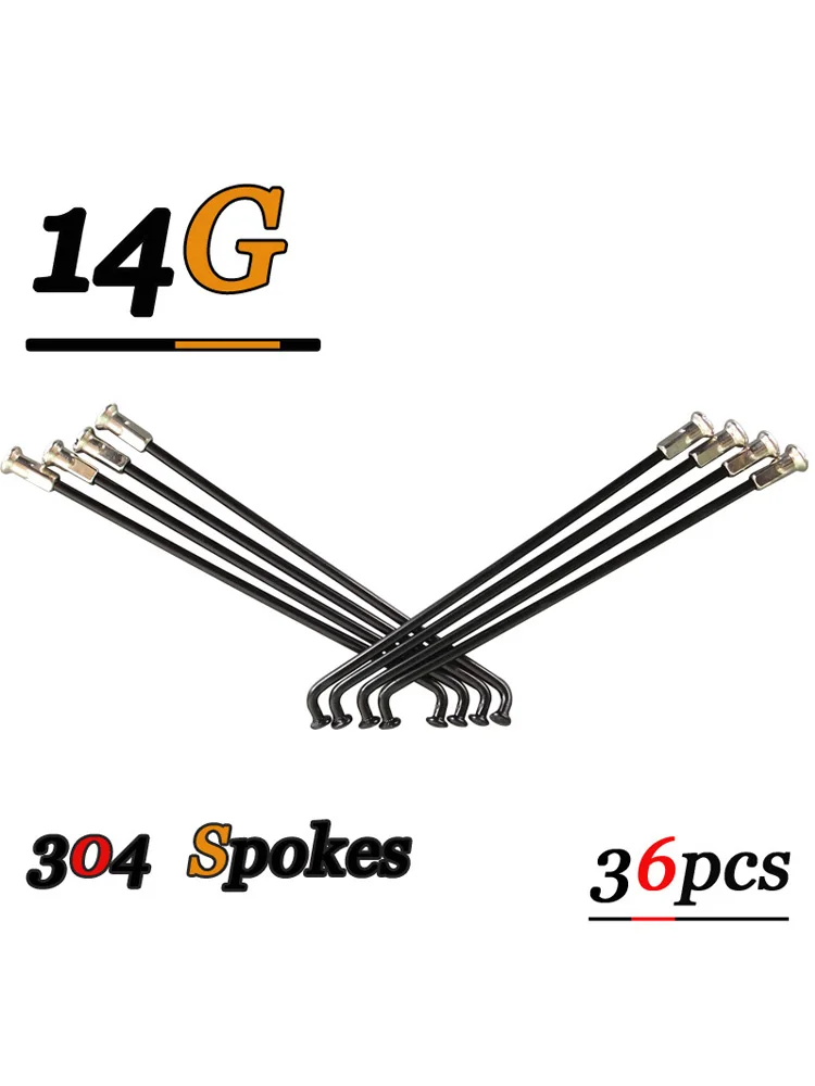 AliExpress DELT 36Pcs 14G (2.0mm)Diameter  Bicycle Spokes Stainless Steel Road MTB Mountain Bike Cycle 236-298mm Nut Accessories