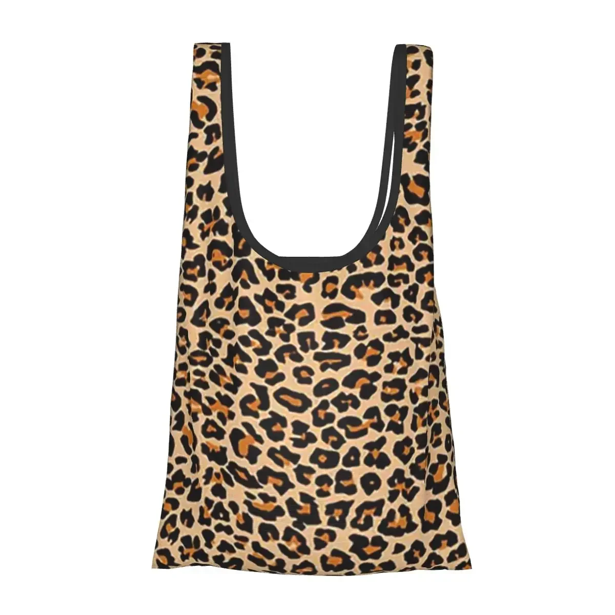 Leopard Spotty Print Face Mask Portable Tote Shopping Bags Large Capacity Shopper Bag Grocery Handbag Shoulder Bag