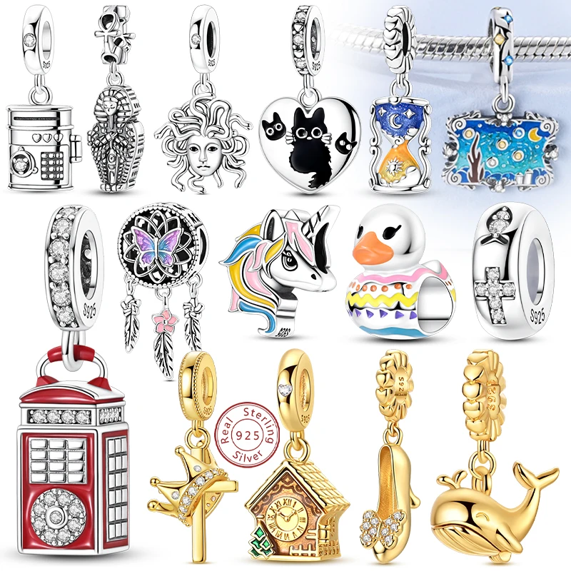 

Новые оригинальные подвески из стерлингового серебра 925 пробы, крест Кита, бабочка, Медуза, подвеска, подходит для браслета, кулон, женские ювелирные изделия, подарок