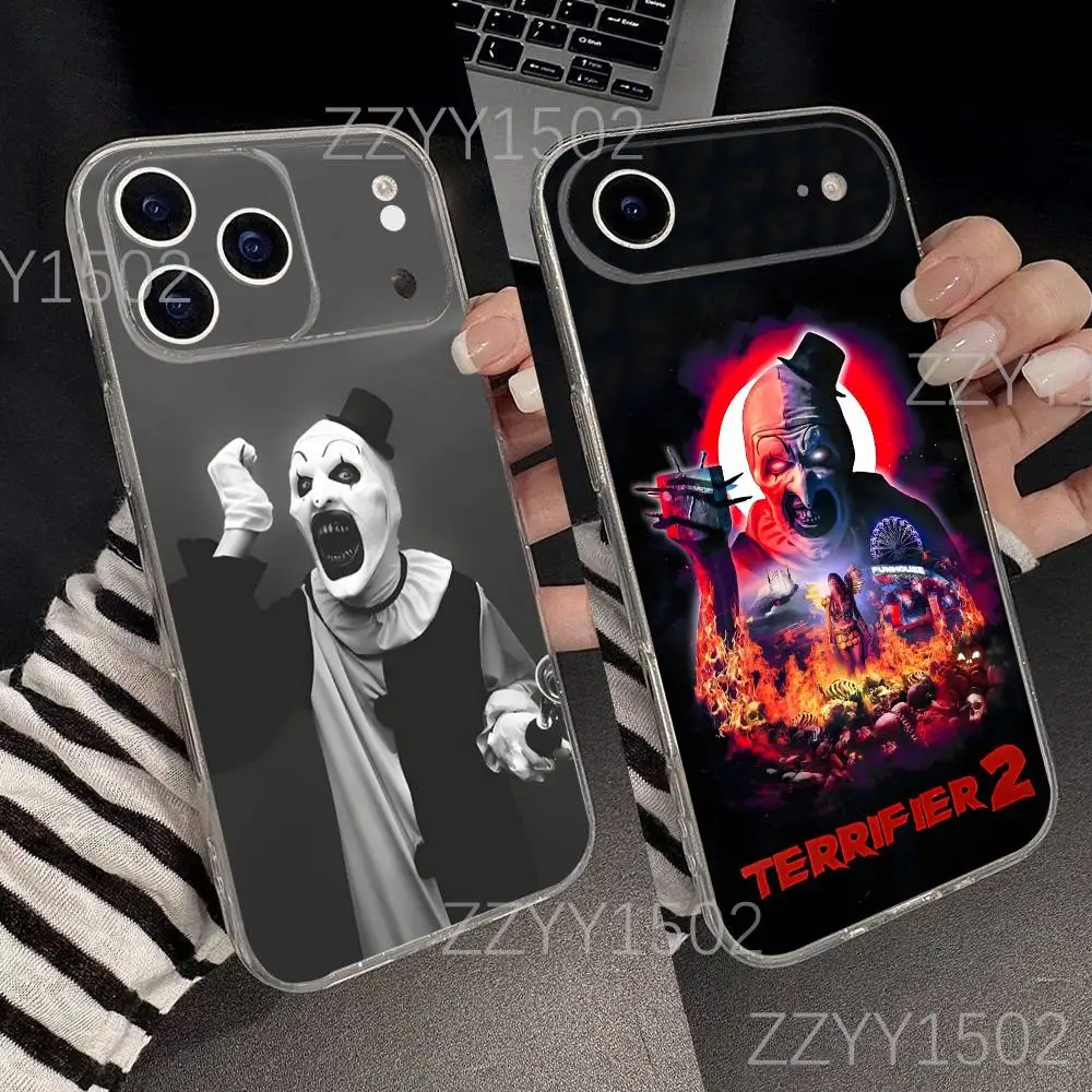 

Horror Film T-Terrifier 3 2 Phone Case For iPhone 17,16,15,14,13,12,11 Pro,Max,Plus,X,XS,XR,SE4,E Mini Transparent Soft