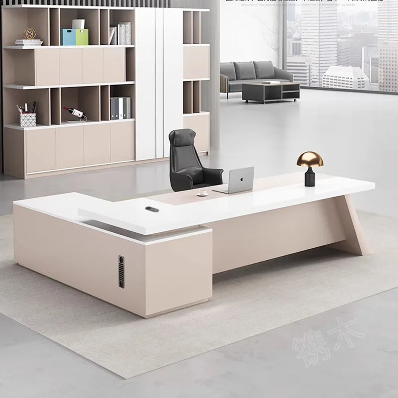 

Modern Executive Office Desk Study Meeting Computer Reception Italian Office Desk Standing Bureau Meuble Luxury Furniture