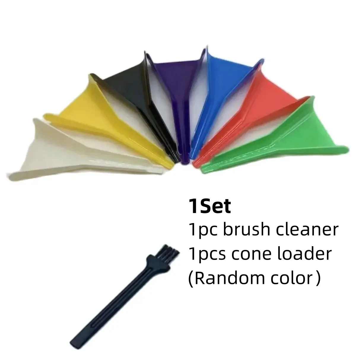 Pre Rolled Cones Loader Funnel Tool Set Including 1pcs Cone Loader and 1pcs Cleaning Brush Grinder Brush Pressing Rod