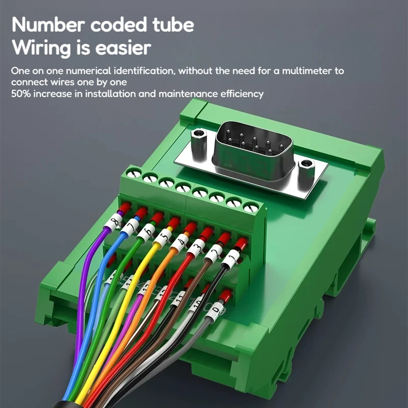 Industrial Grade Elbow DB9 Terminal Cable HDB15 Male and Female Head with Number Tube 9 15 Pin Single Head Line DB15 Serial Wire