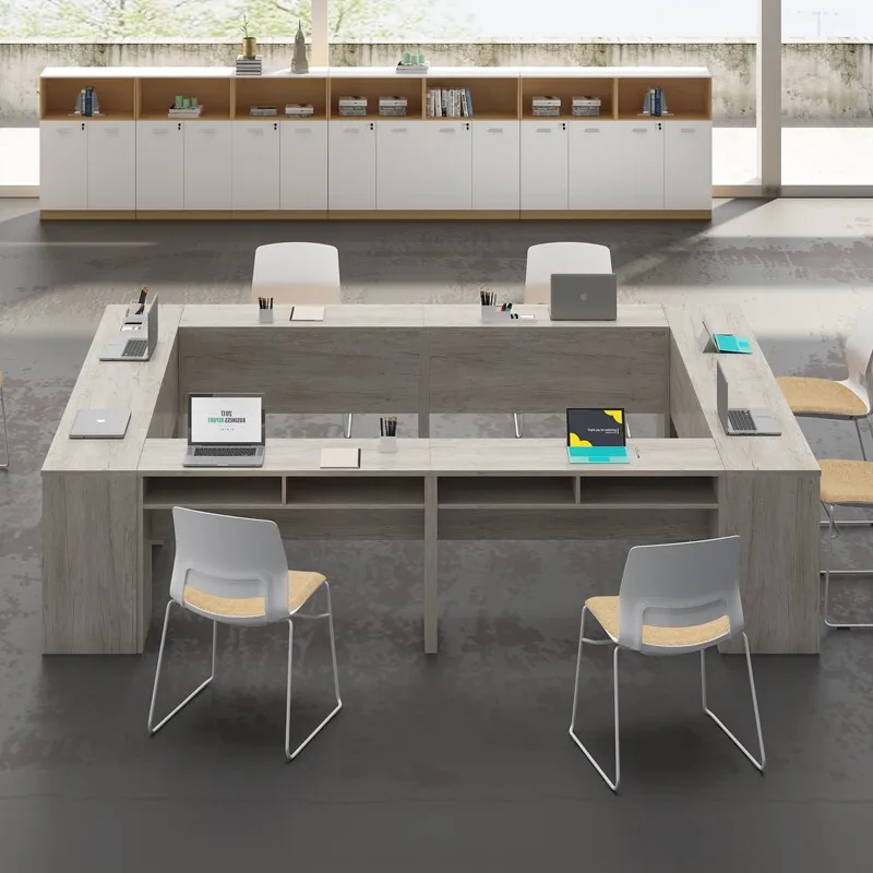 

Folding training table and chair combination strip splicing flap double double layer meeting