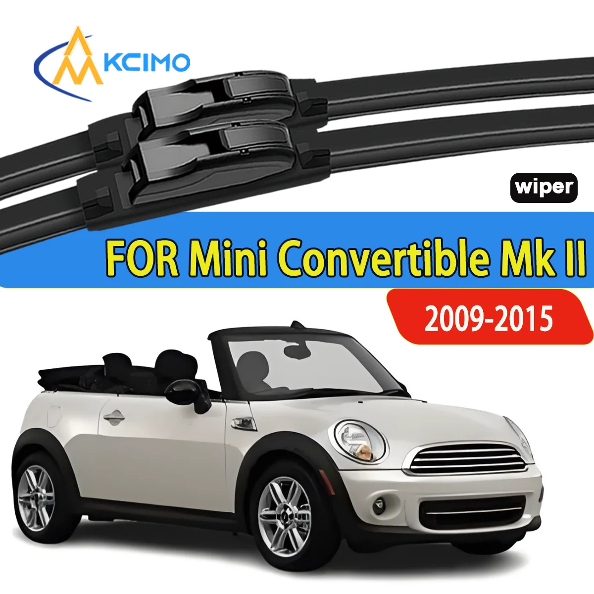

2pcs Quality Windscreen Silent Black Car Rain Brush Suitable for Mini Convertible Mk II R57 2009-2015 Front Windshield Wipers